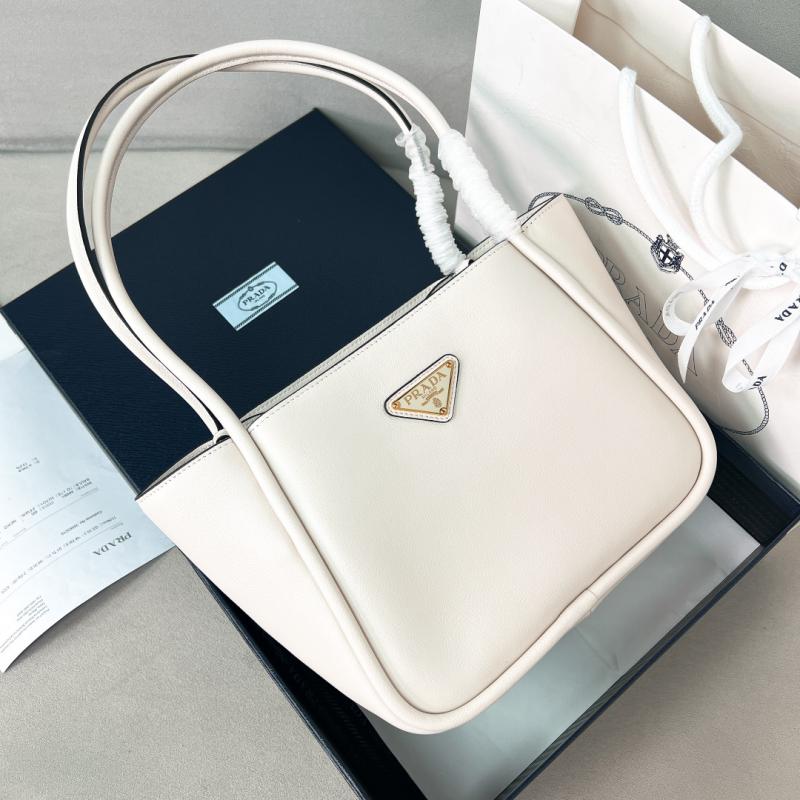 Prada Leather mini tote bag 1BG539 White