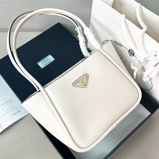 Prada Leather mini tote bag 1BG539 White