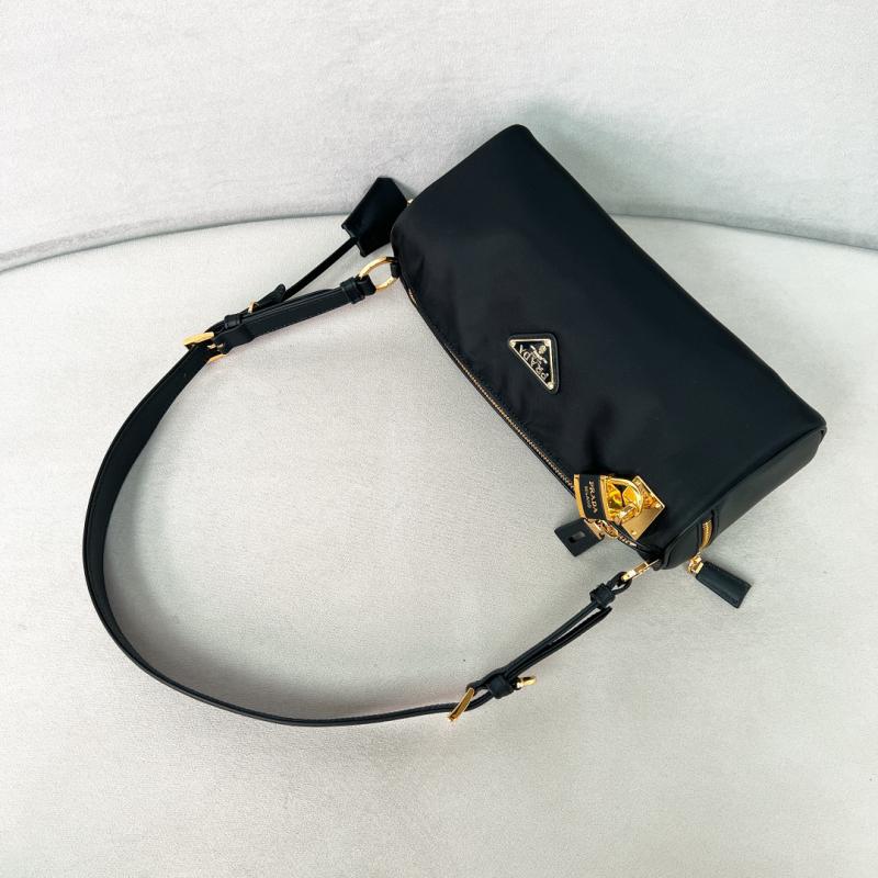 Prada Medium Re-Nylon and leather shoulder bag 1BC233