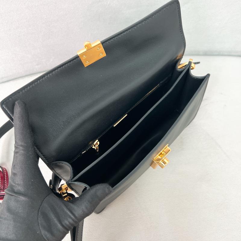 Prada Soft Sound small leather shoulder bag 1BD379 Black