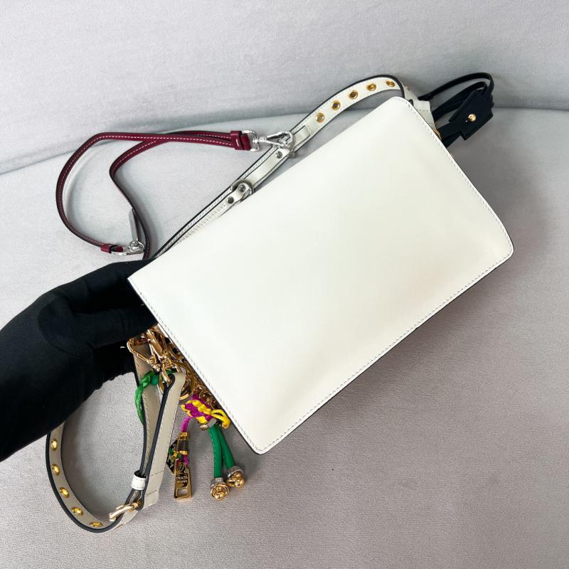 Prada Soft Sound small leather shoulder bag 1BD379 White