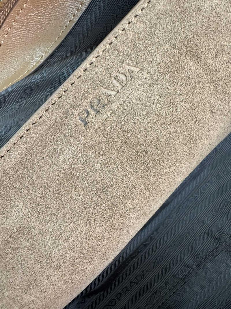 Prada Suede Hobo Bag Brown 1BB116