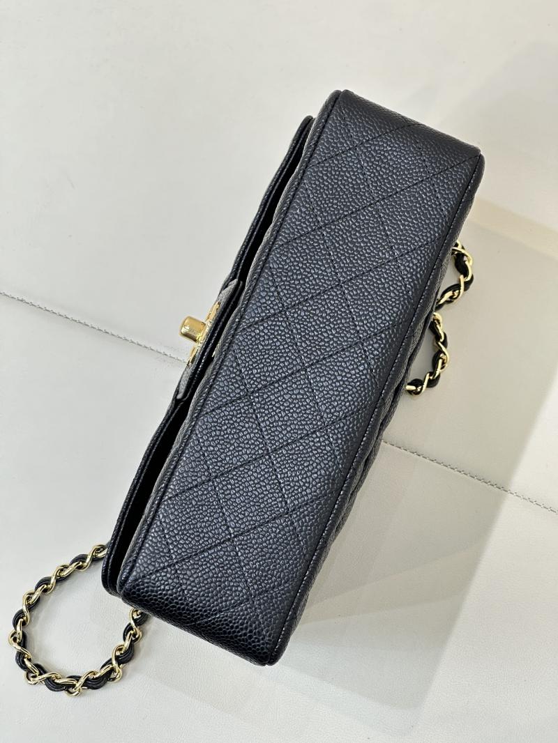 Small Chanel Caviar Flap Bag A01117 Black with Gold