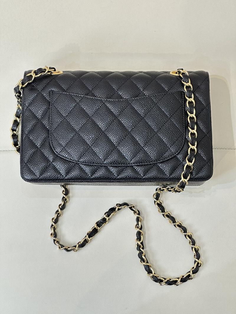 Small Chanel Caviar Flap Bag A01117 Black with Gold