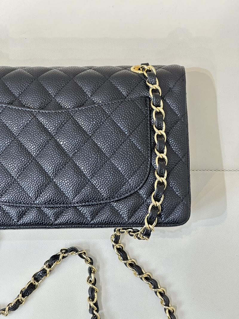 Small Chanel Caviar Flap Bag A01117 Black with Gold