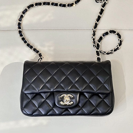 Small Chanel Lambskin Flap Bag A01116 Black