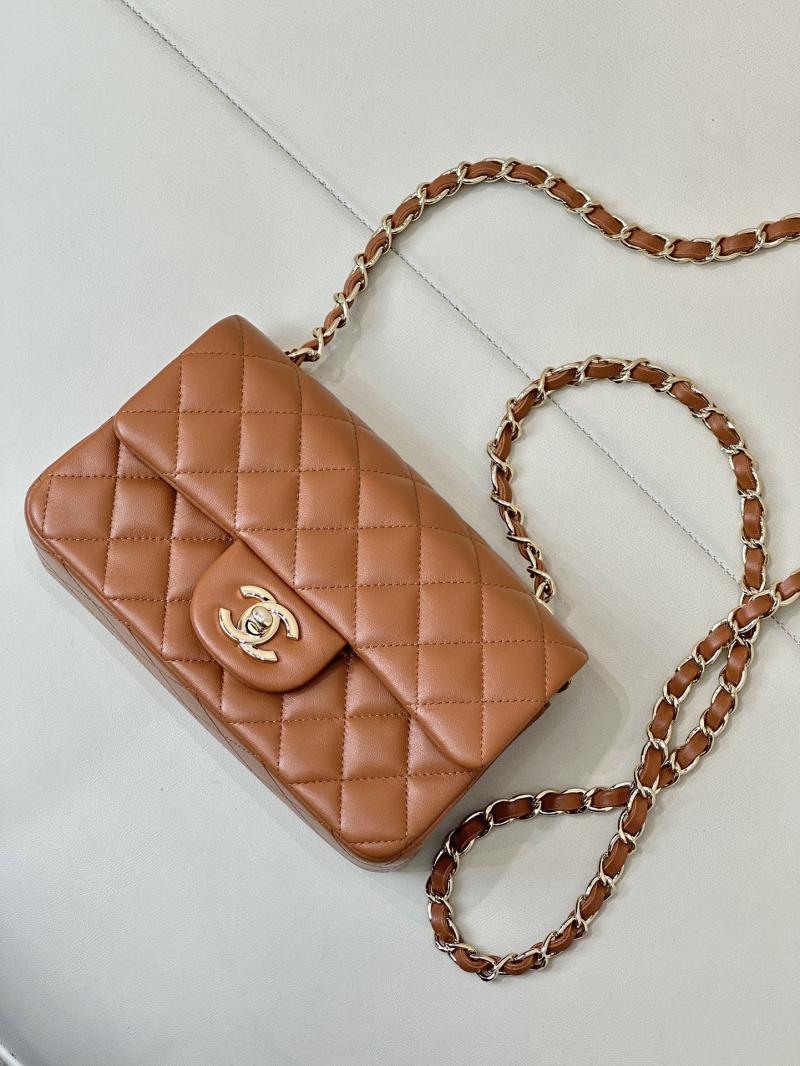 Small Chanel Lambskin Flap Bag A01116 Caramel