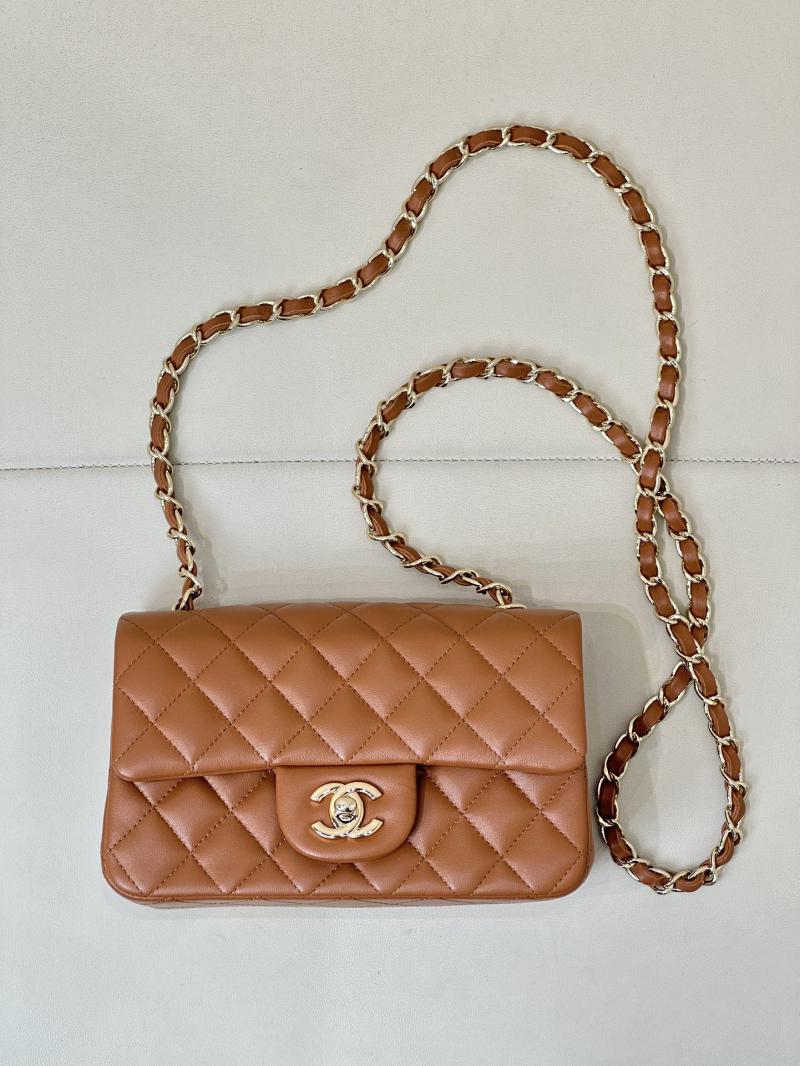 Small Chanel Lambskin Flap Bag A01116 Caramel