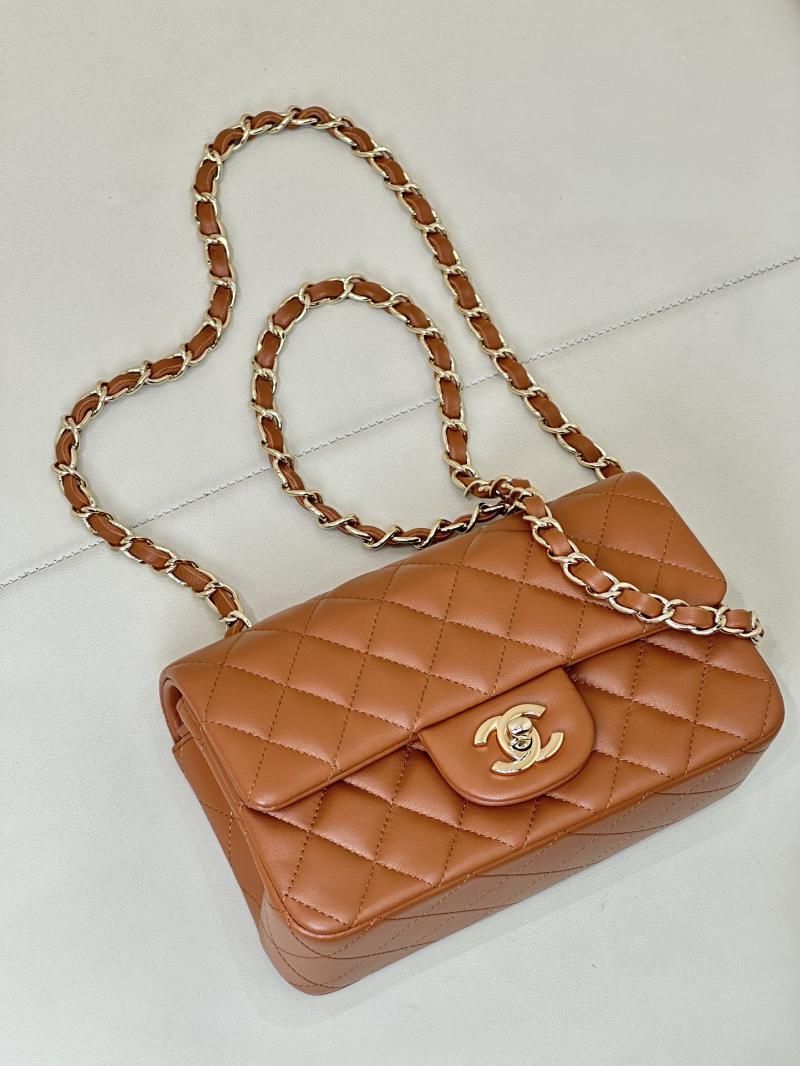 Small Chanel Lambskin Flap Bag A01116 Caramel