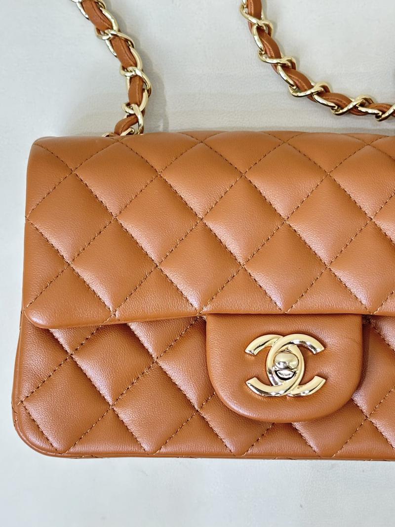 Small Chanel Lambskin Flap Bag A01116 Caramel