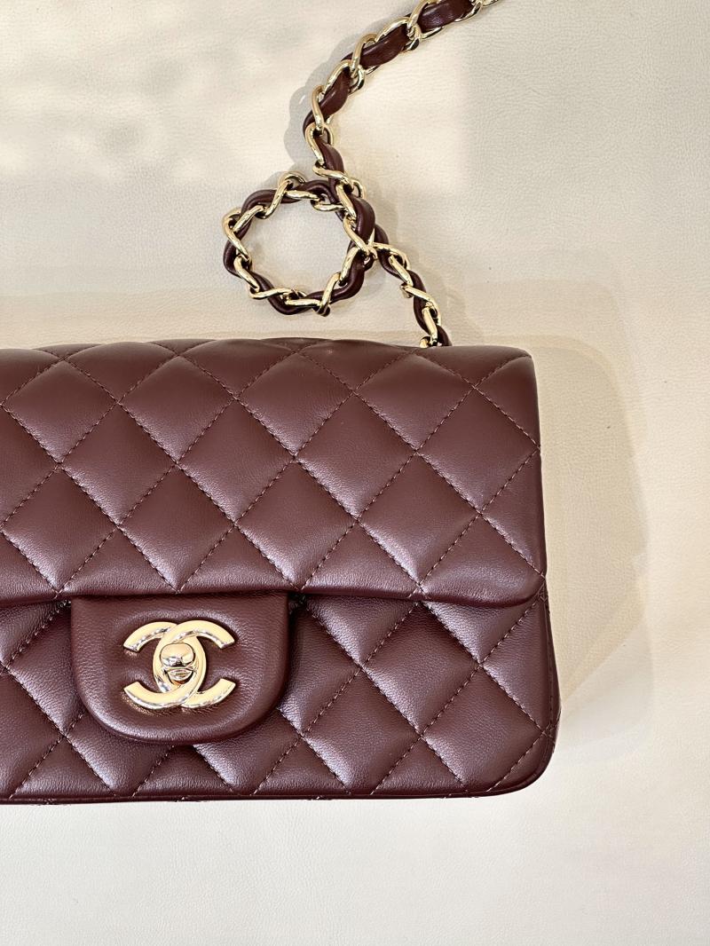 Small Chanel Lambskin Flap Bag A01116 Dark Burgundy