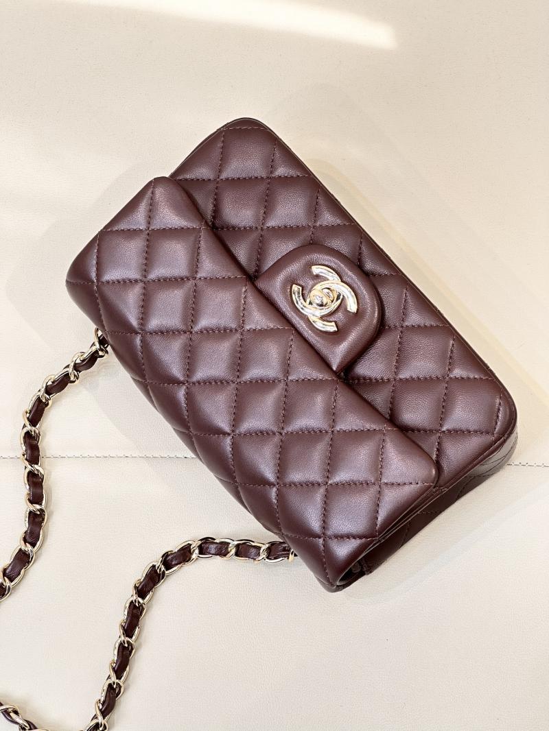 Small Chanel Lambskin Flap Bag A01116 Dark Burgundy