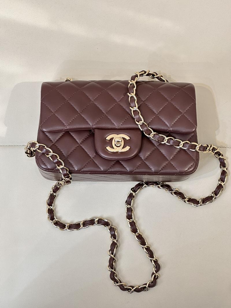 Small Chanel Lambskin Flap Bag A01116 Dark Burgundy