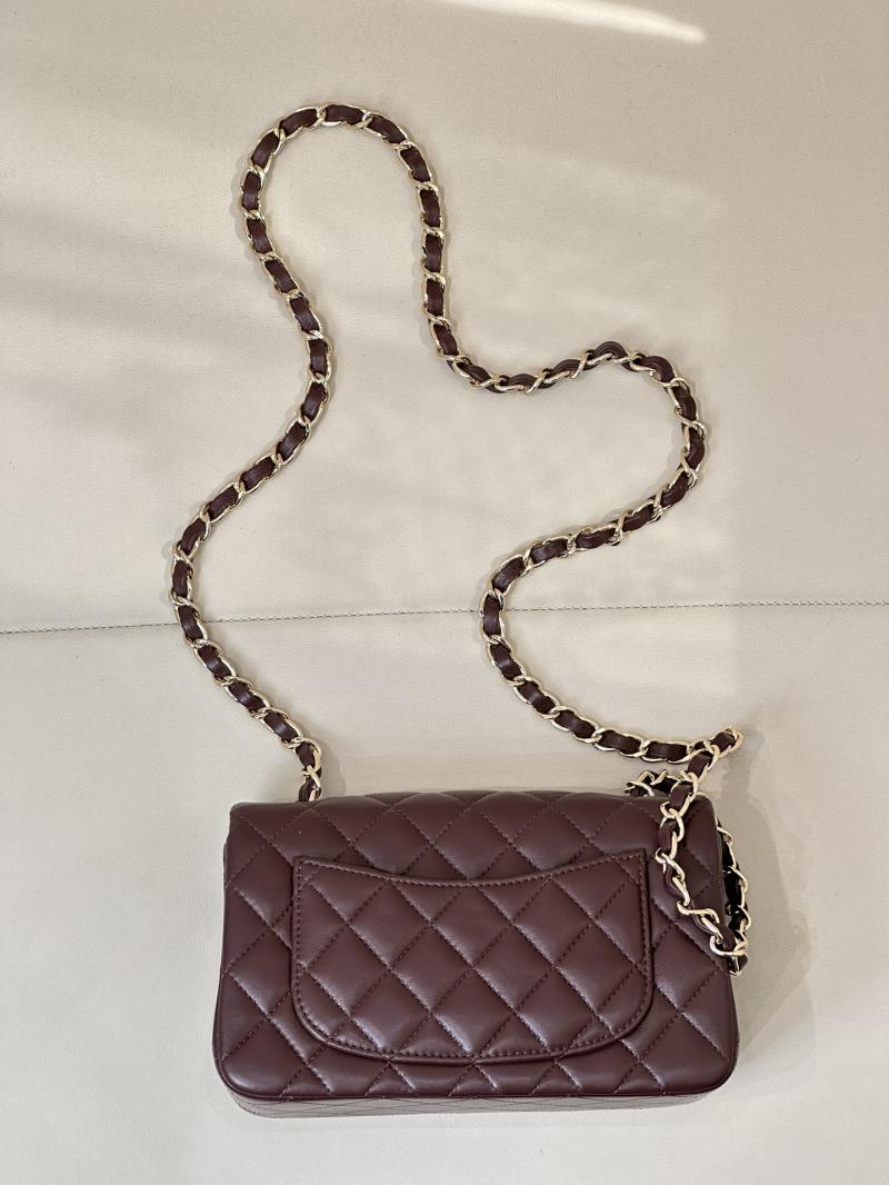 Small Chanel Lambskin Flap Bag A01116 Dark Burgundy