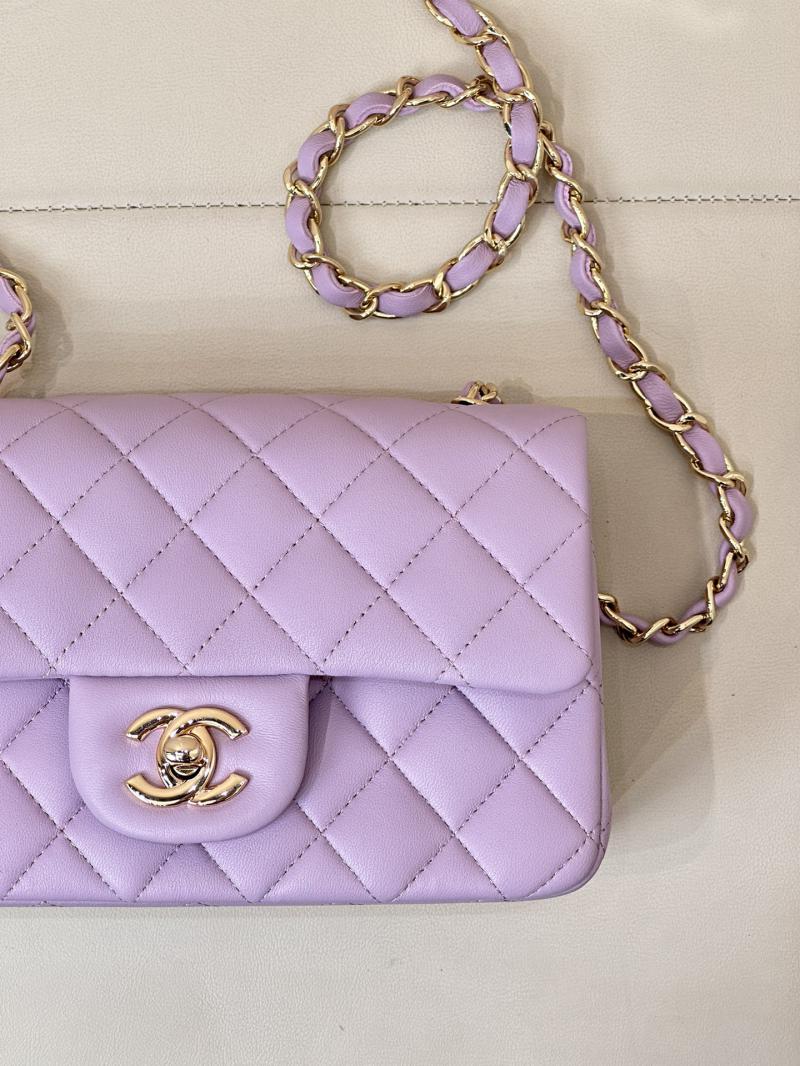 Small Chanel Lambskin Flap Bag A01116 Purple