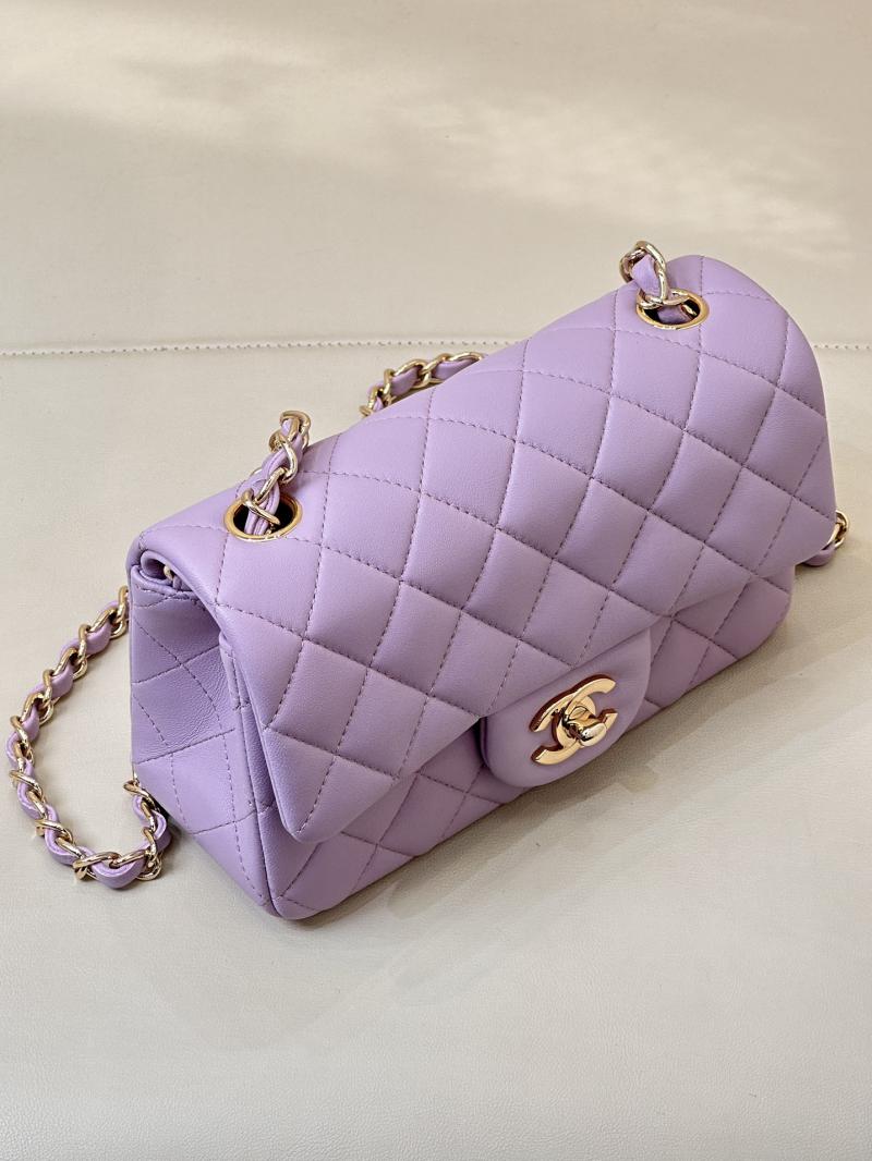 Small Chanel Lambskin Flap Bag A01116 Purple