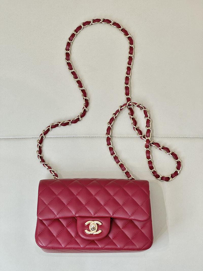 Small Chanel Lambskin Flap Bag A01116 Red