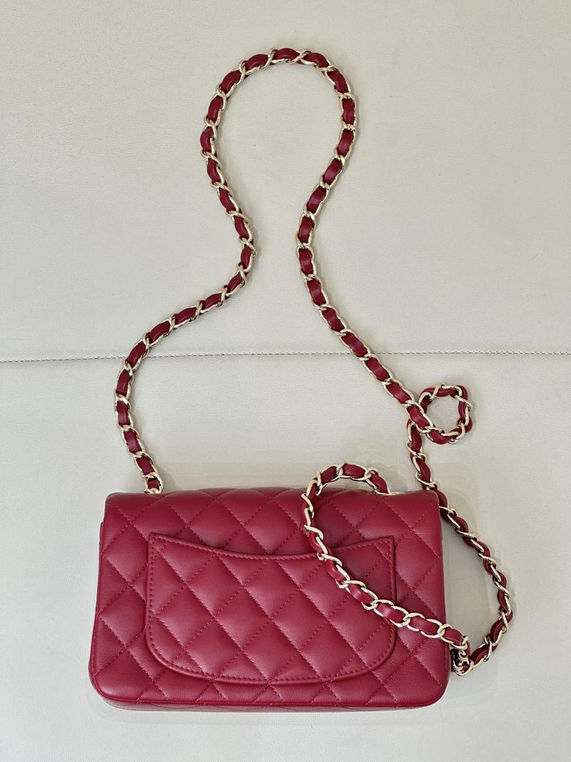 Small Chanel Lambskin Flap Bag A01116 Red