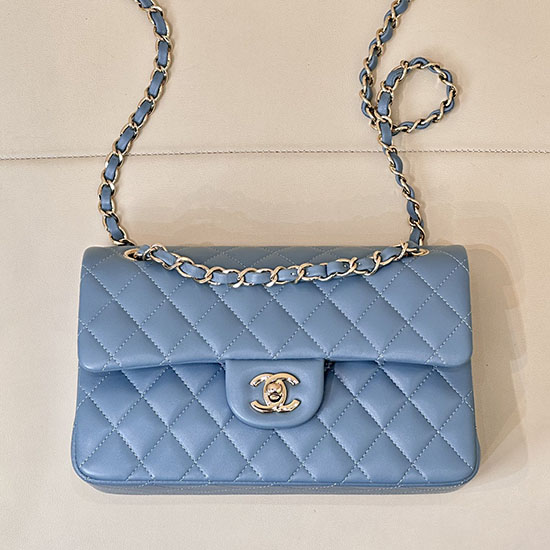 Small Chanel Lambskin Flap Bag A01117 Blue