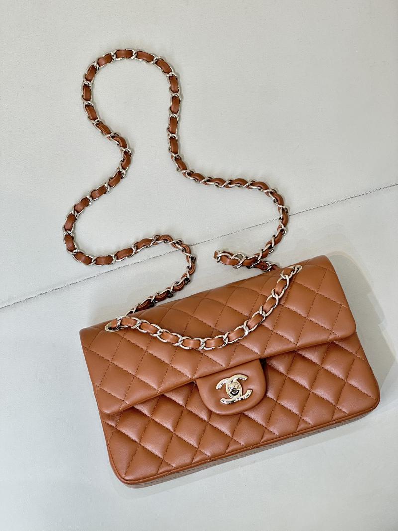 Small Chanel Lambskin Flap Bag A01117 Caramel