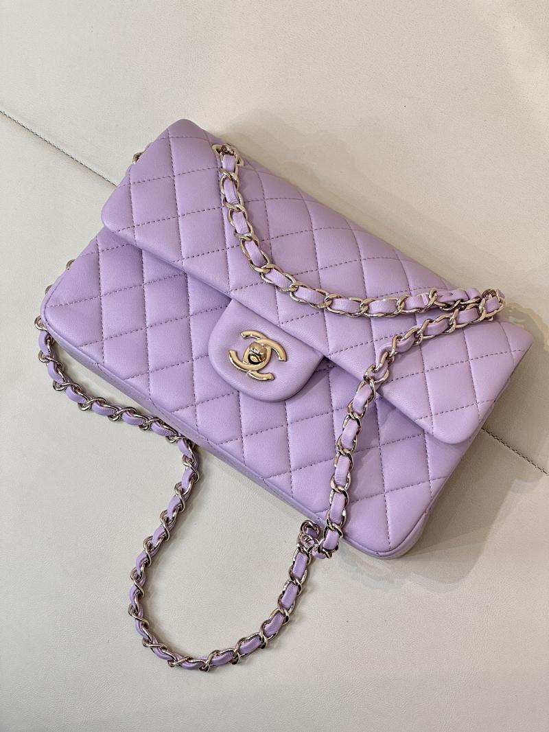 Small Chanel Lambskin Flap Bag A01117 Purple