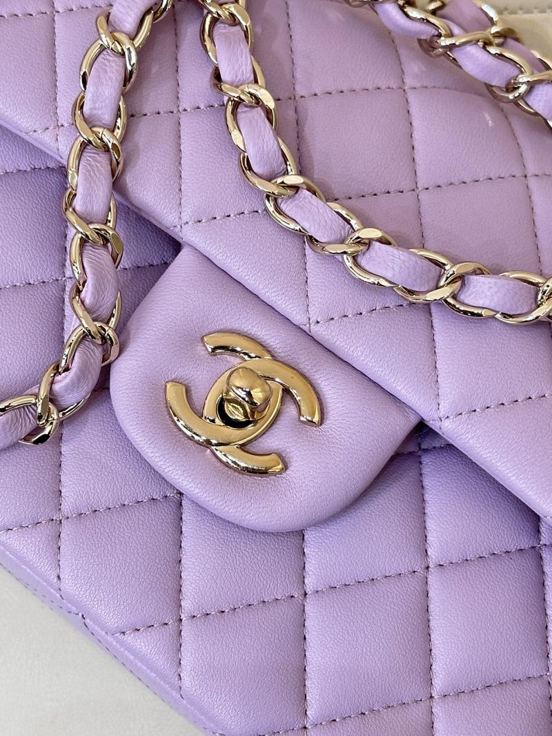 Small Chanel Lambskin Flap Bag A01117 Purple