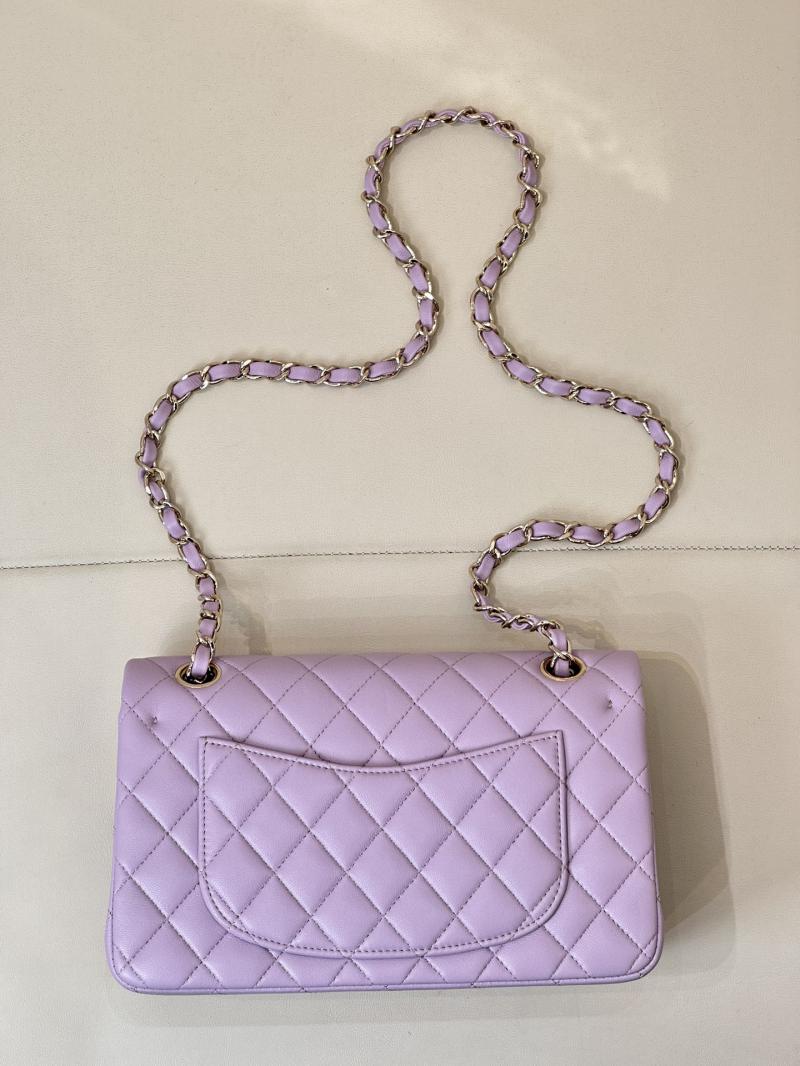 Small Chanel Lambskin Flap Bag A01117 Purple