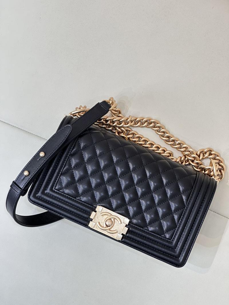 Boy Chanel Handbag A67086 Black with Gold