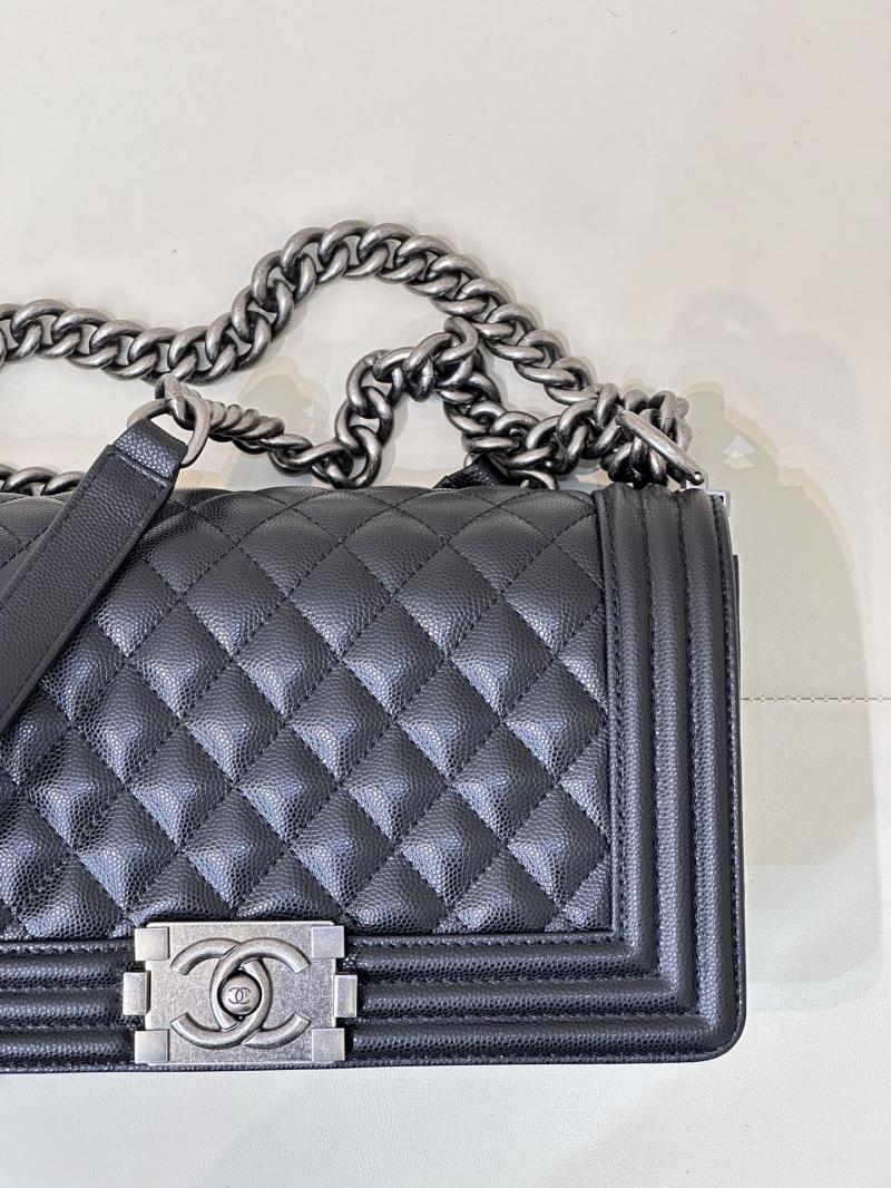 Boy Chanel Handbag A67086 Black with Silver