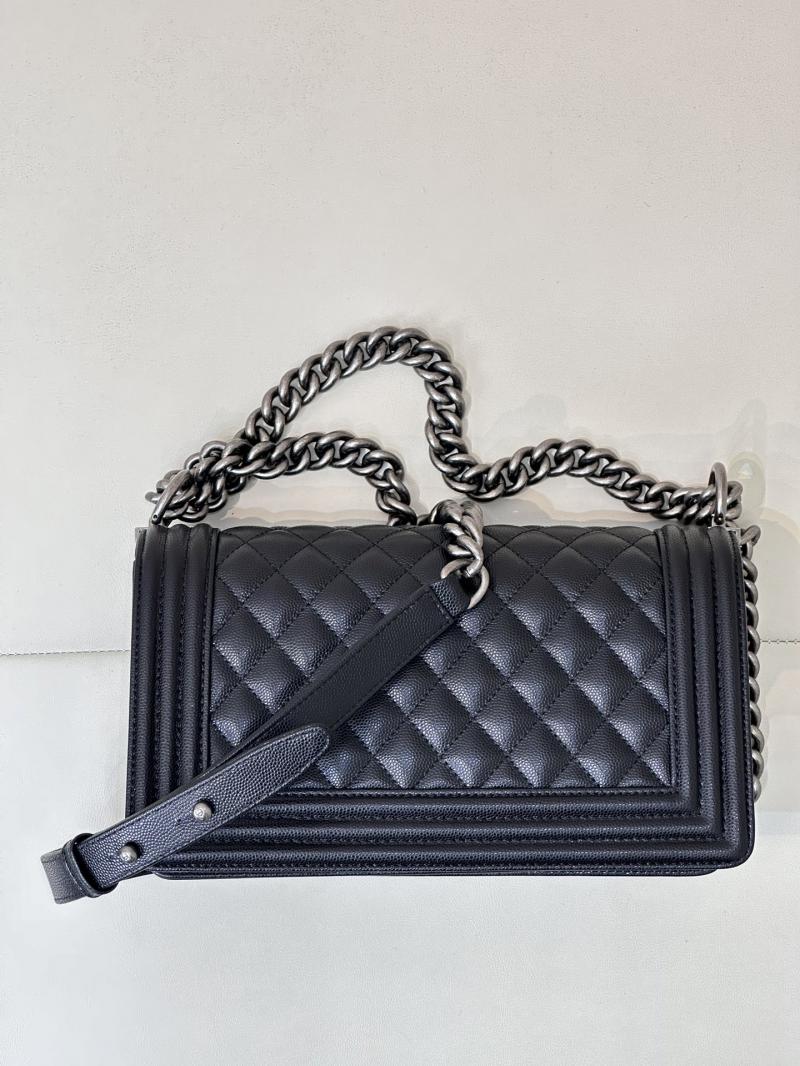 Boy Chanel Handbag A67086 Black with Silver