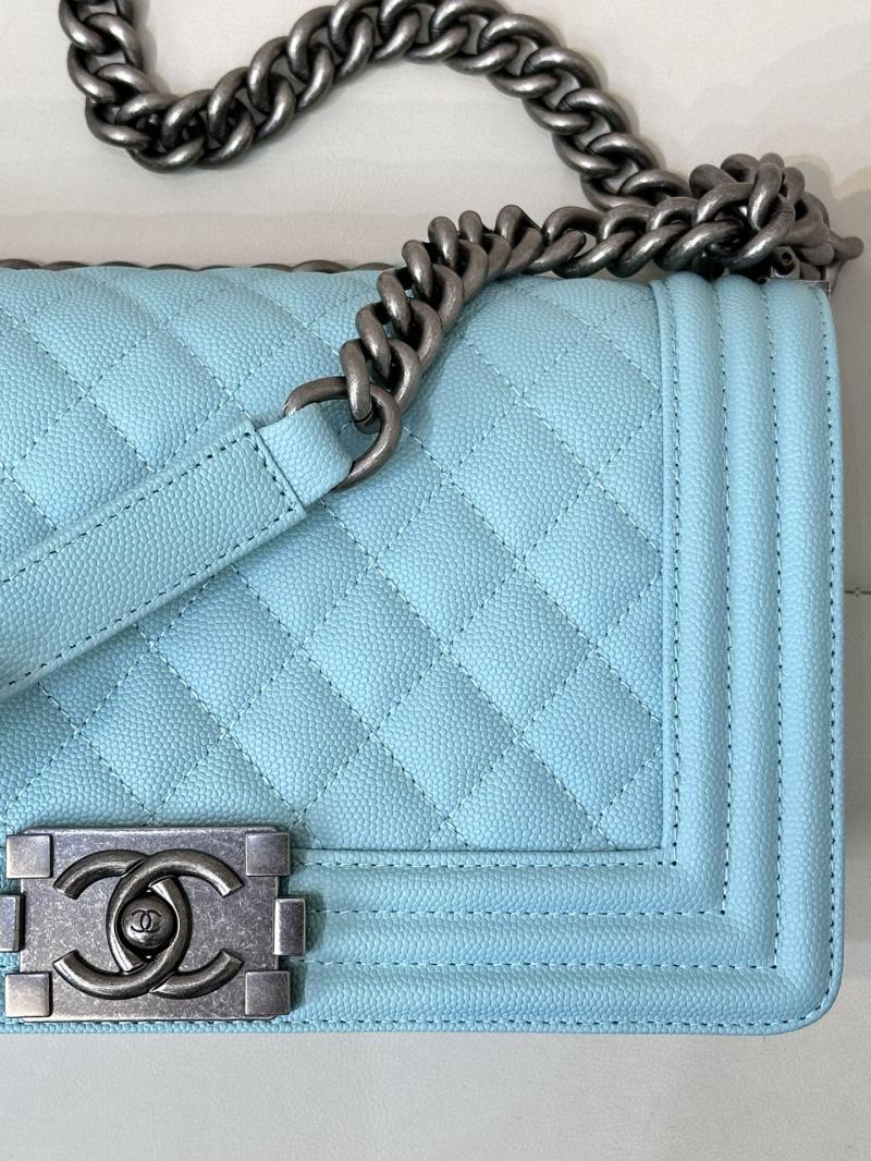 Boy Chanel Handbag A67086 Blue with Silver