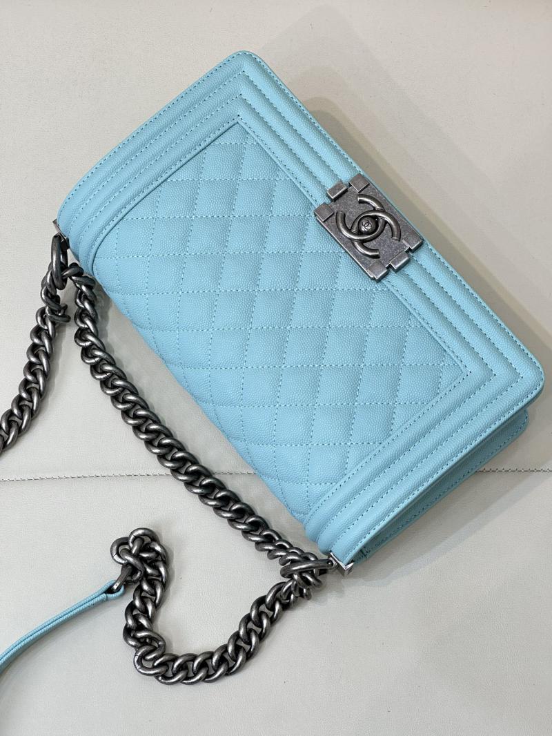 Boy Chanel Handbag A67086 Blue with Silver