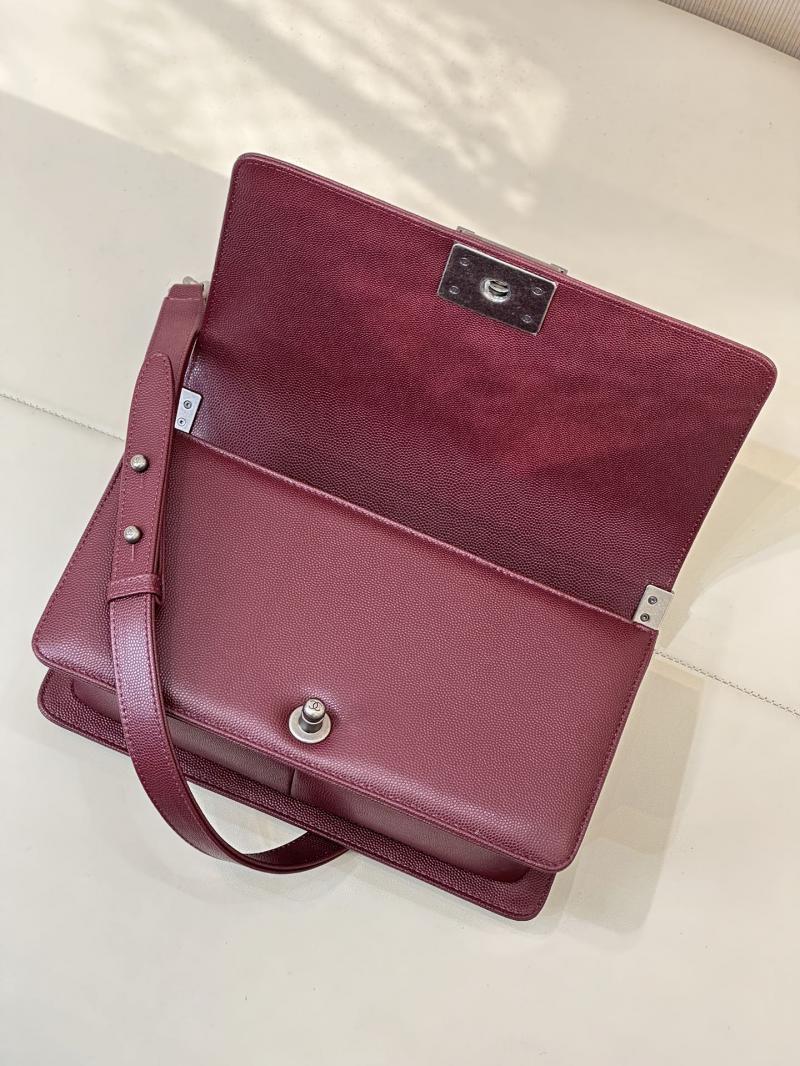 Boy Chanel Handbag A67086 Burgundy with Silver