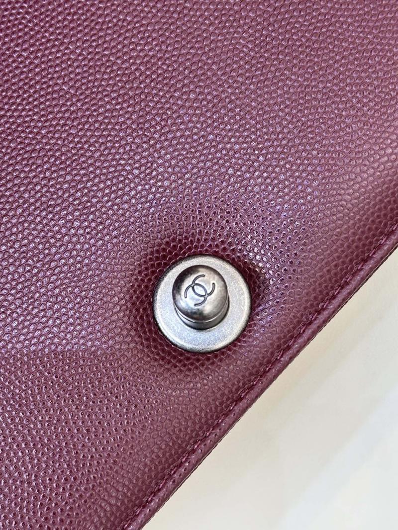 Boy Chanel Handbag A67086 Burgundy with Silver