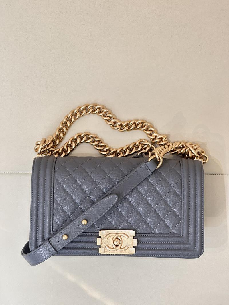 Boy Chanel Handbag A67086 Gray Blue