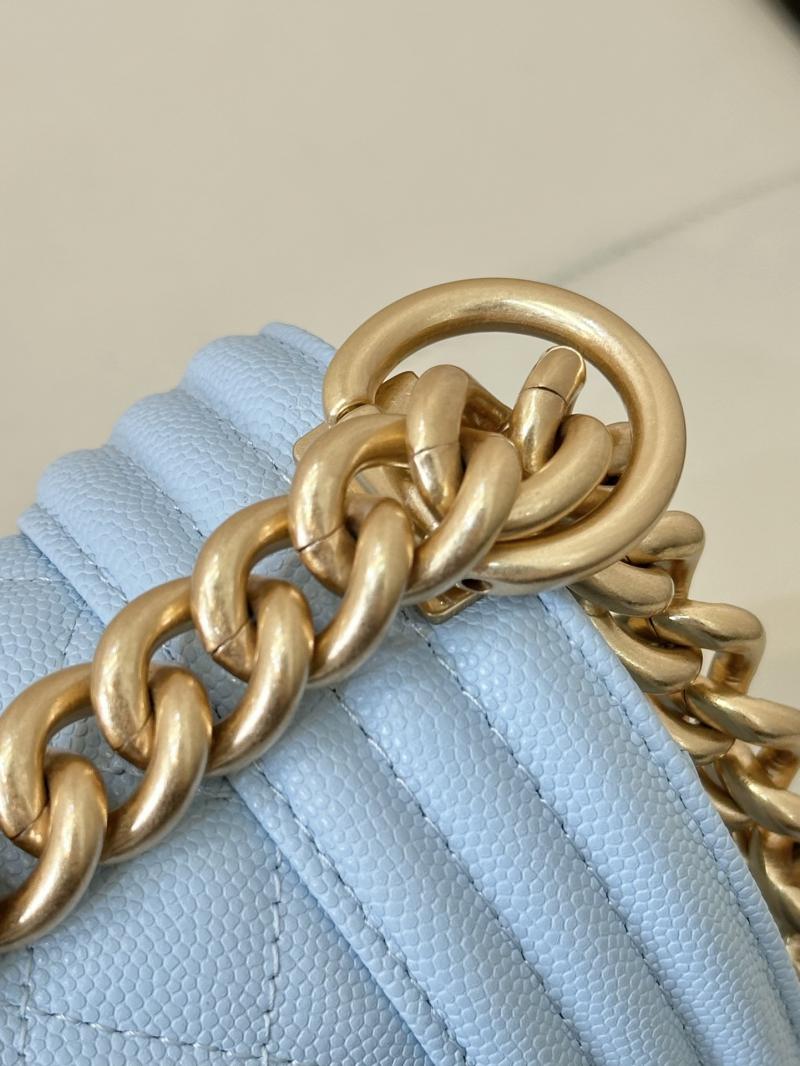 Boy Chanel Handbag A67086 Light Blue with Gold