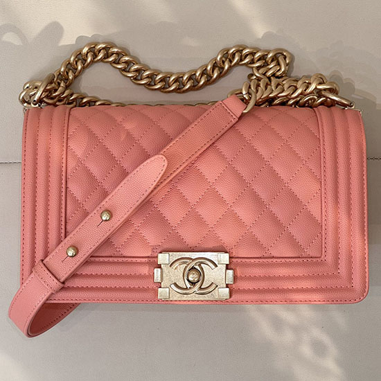 Boy Chanel Handbag A67086 Peach Pink