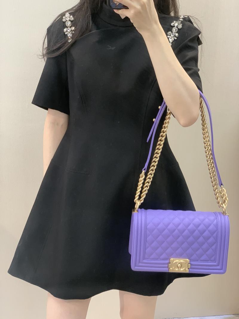 Boy Chanel Handbag A67086 Purple