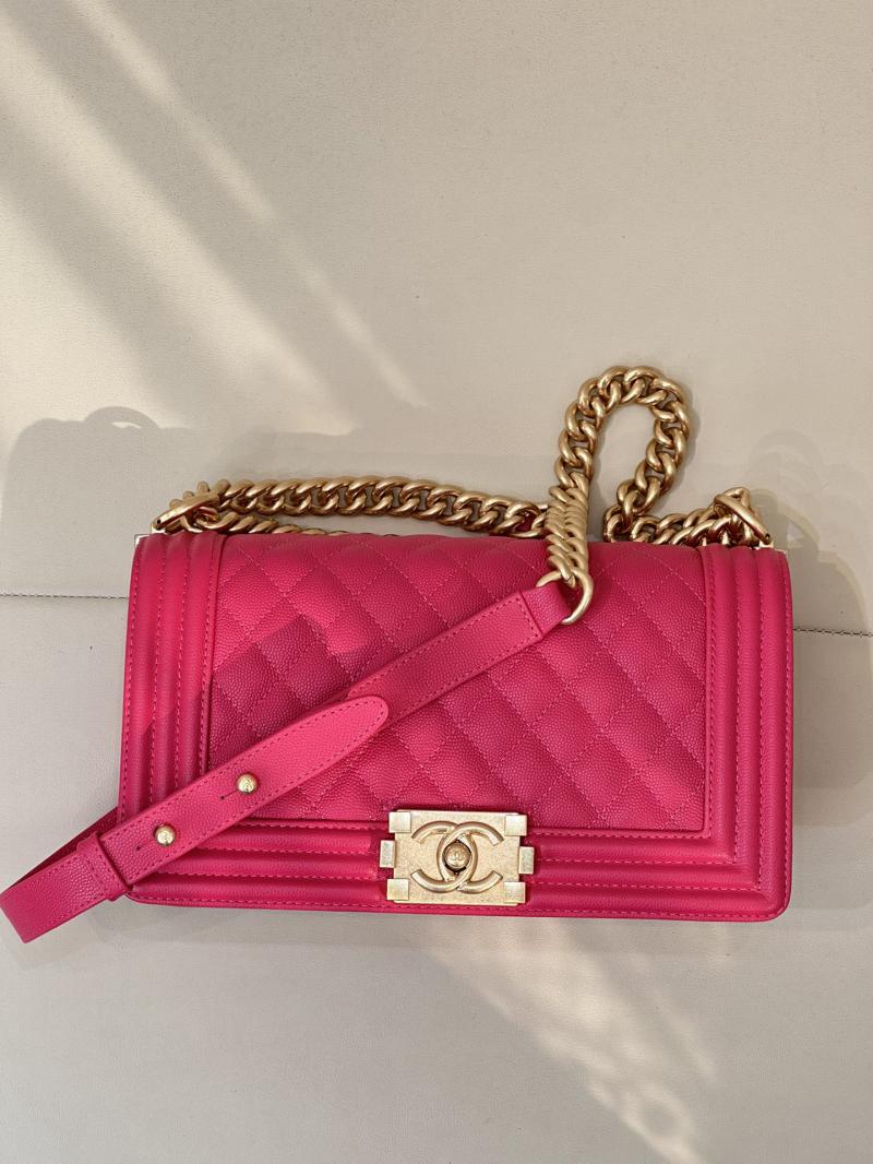 Boy Chanel Handbag A67086 Raspberry Red