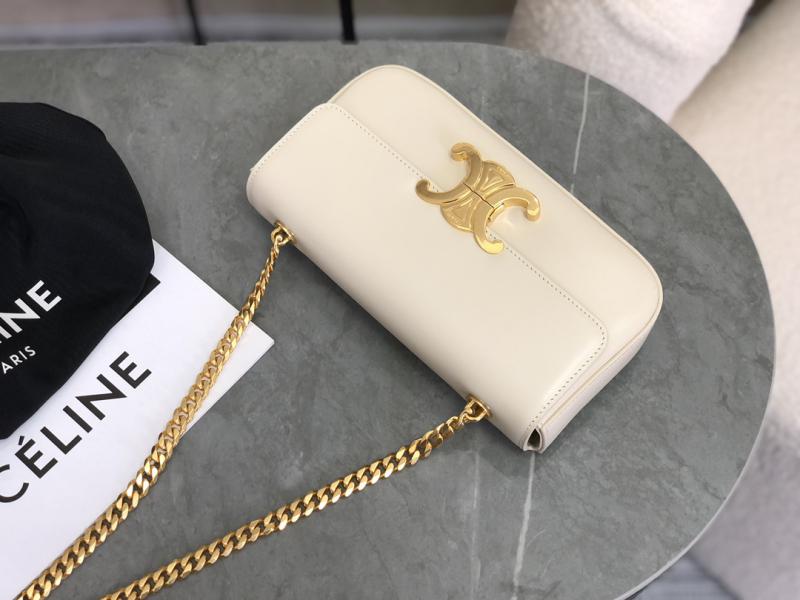 Celine Chain Shoulder Bag Off-White C35027