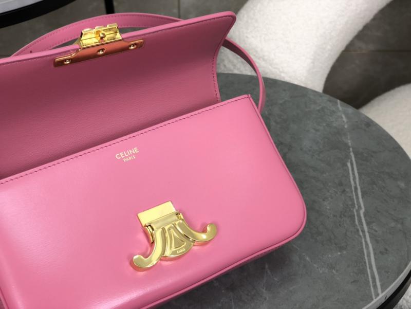 Celine Triomphe Shoulder Bag C35029 Peach