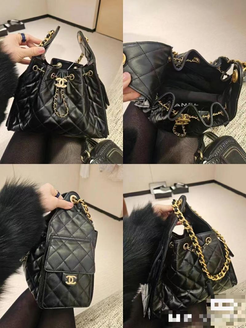 Chanel Calfskin Hobo Bag Black A99442