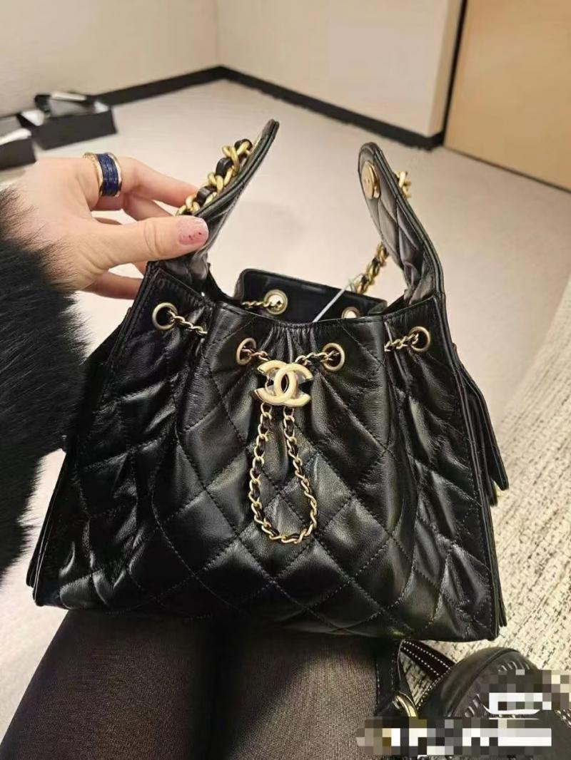 Chanel Calfskin Hobo Bag Black A99442