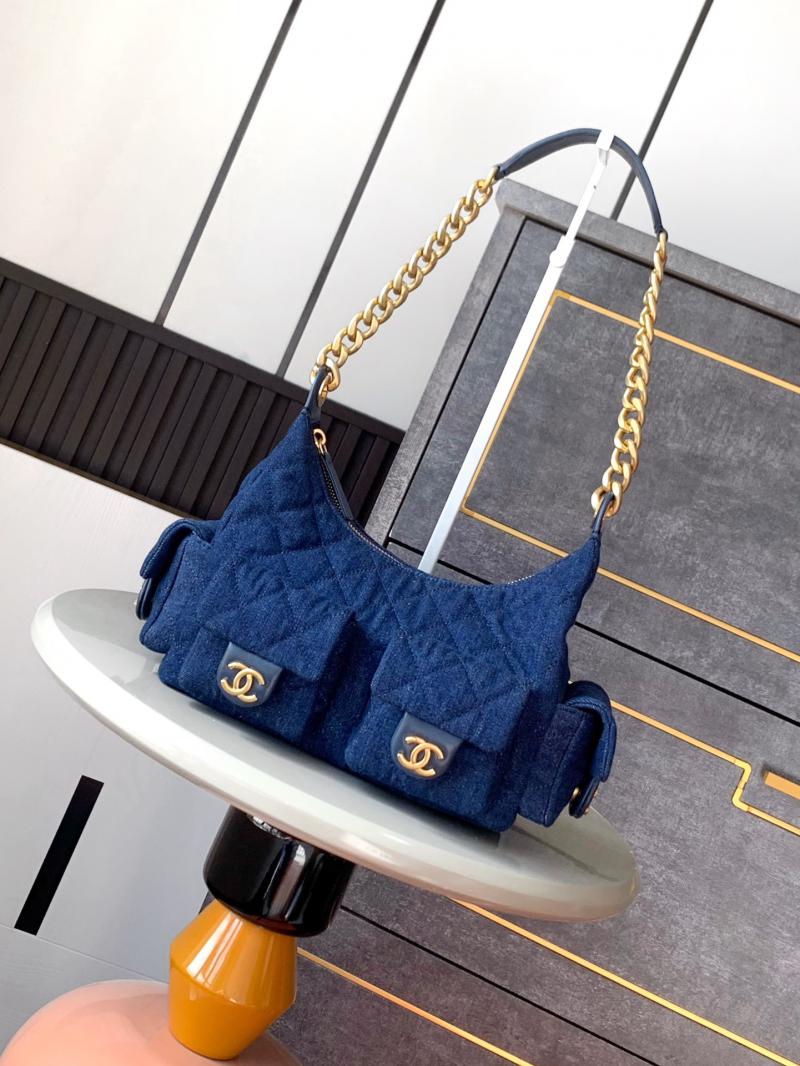 Chanel Denim Large Hobo Bag AS5339 Dark Blue