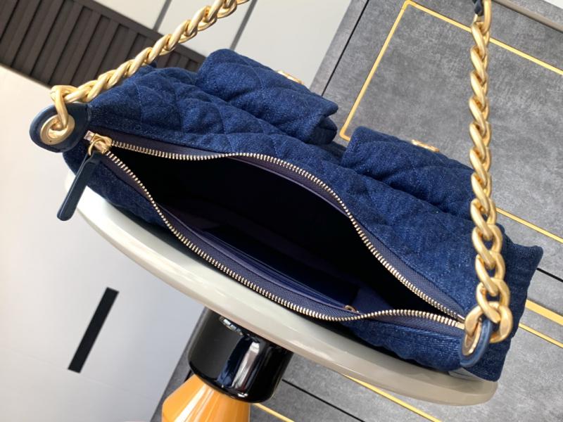 Chanel Denim Maxi Hobo Bag AS5302 Dark Blue