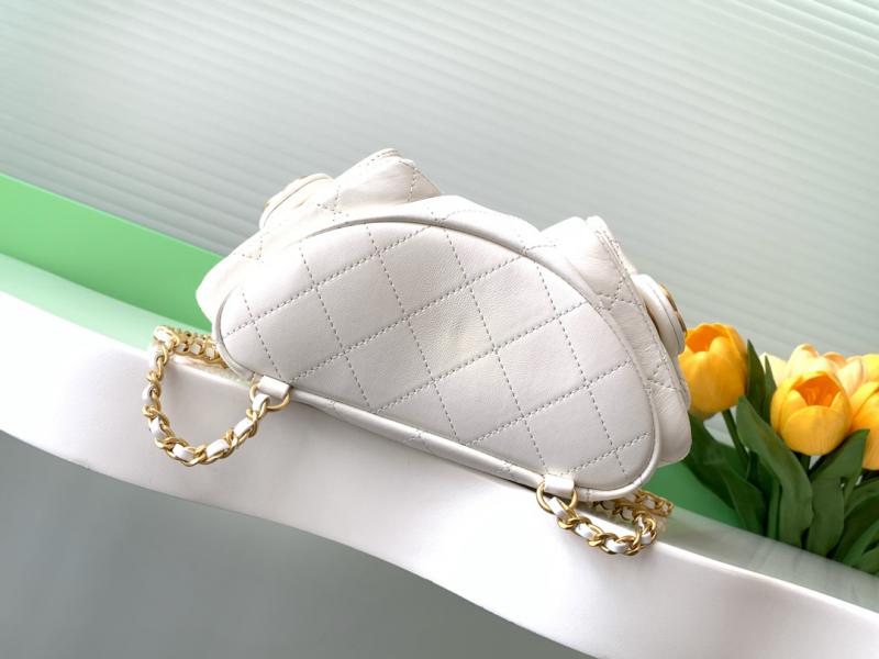 Chanel Lambskin Backpack White AS5310