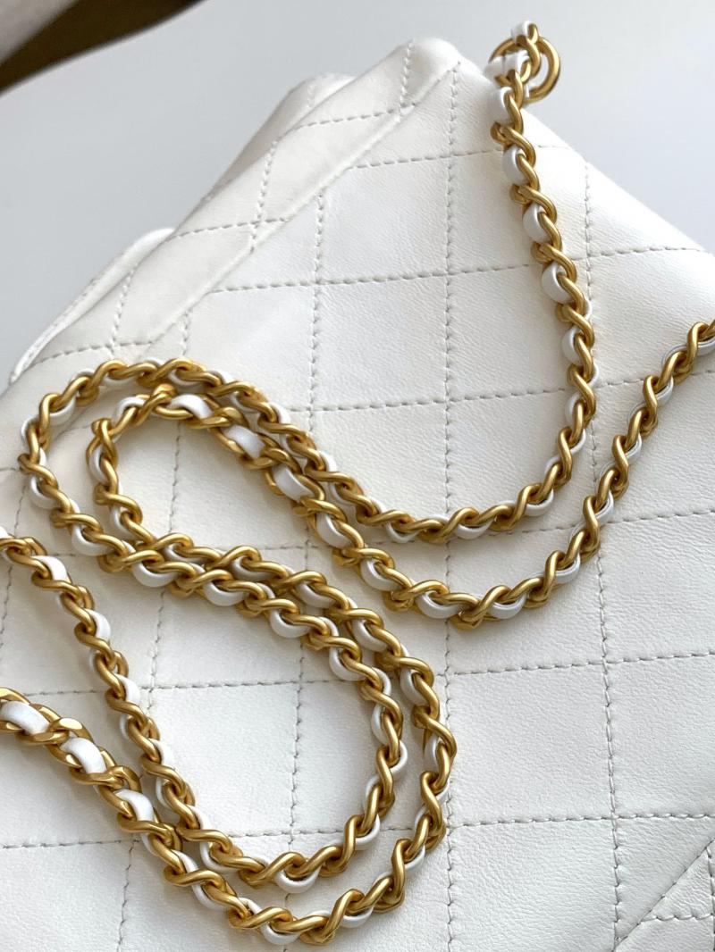 Chanel Lambskin Backpack White AS5310