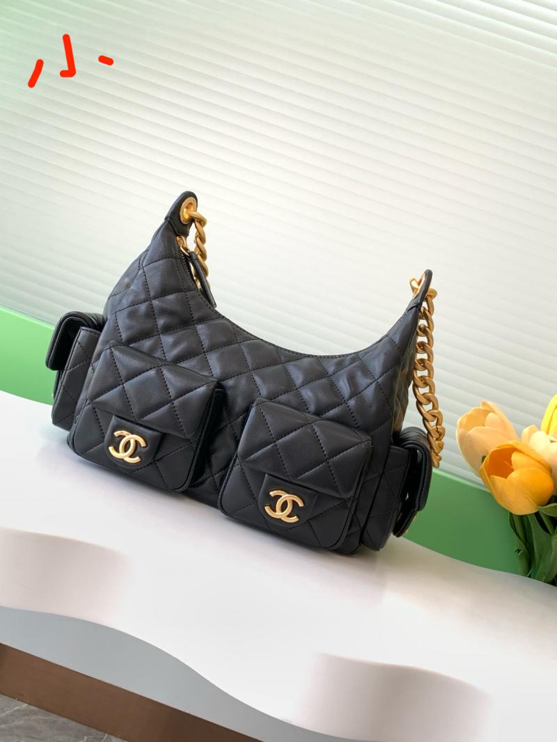 Chanel Lambskin Hobo Bag Black AS5339