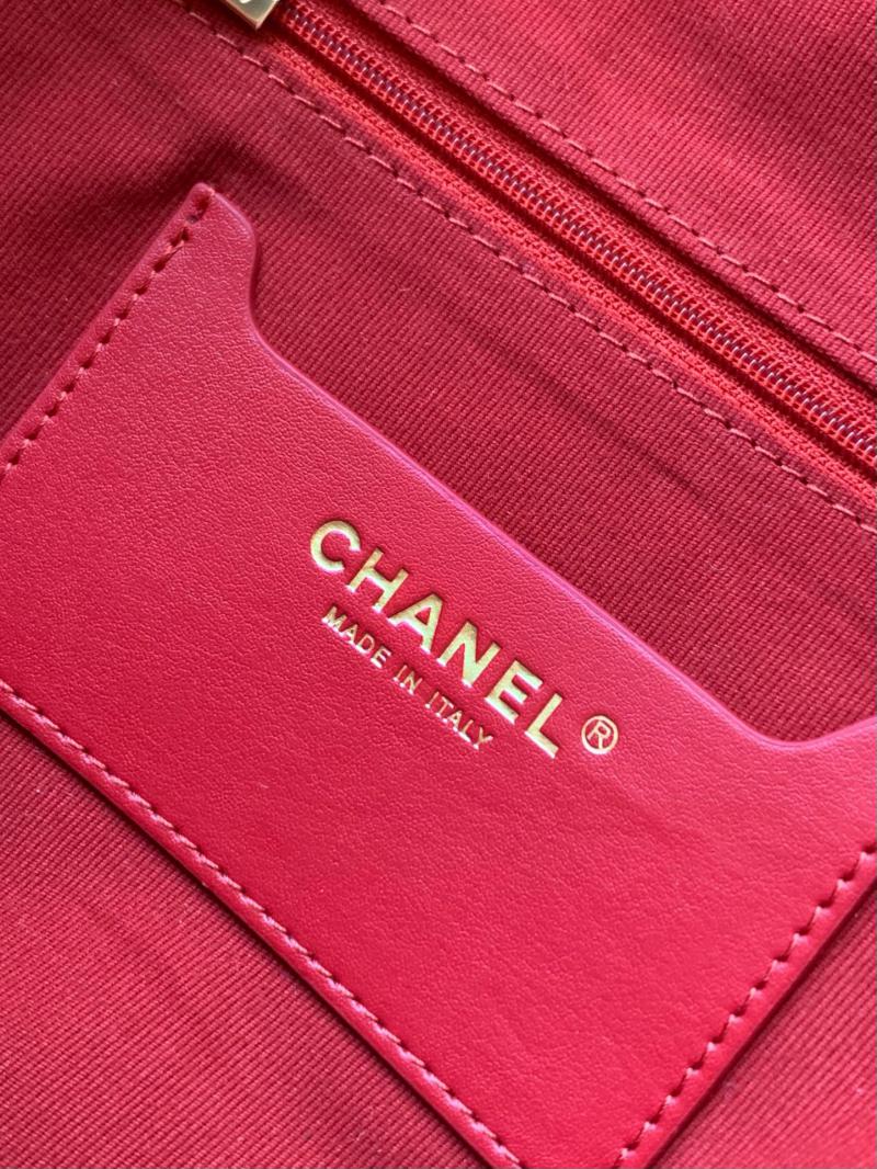 Chanel Tweed Backpack Red AS2091