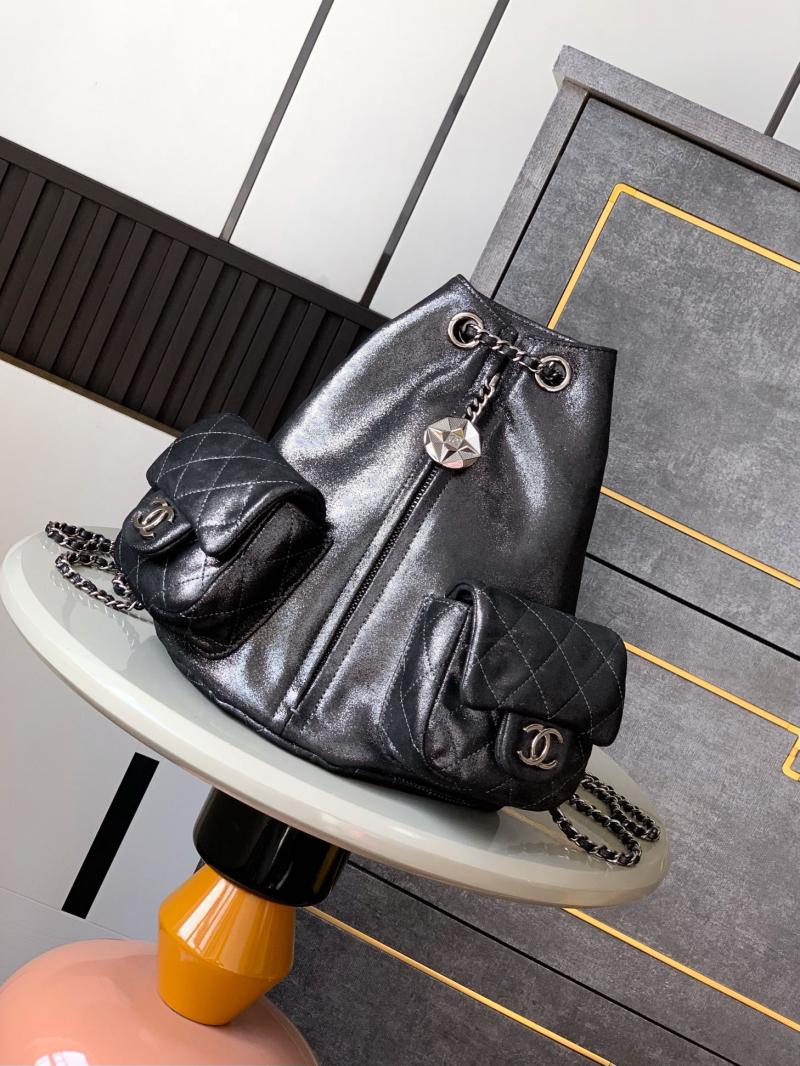 Chanel Vintage Backpack Dark Grey A12846